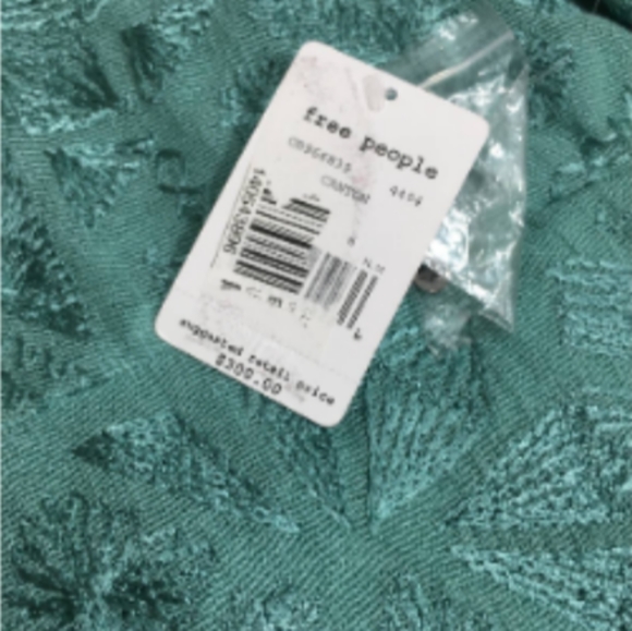 Free People Cleo Aqua Embroidered Lace Party/Cocktail Mini - Picture 6 of 6